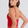 Soft Active Layered Cropped Tank Top i Strawberry Red