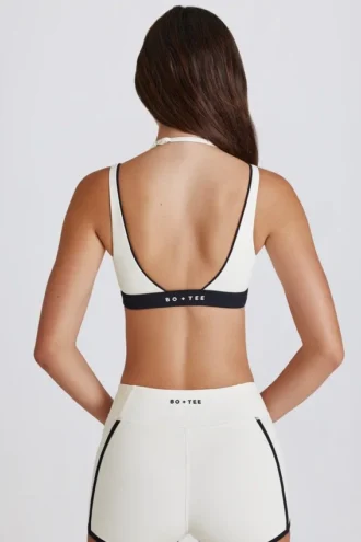Soft Active Layered Sports Bra i Ivory