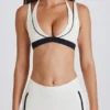 Soft Active Layered Sports Bra i Ivory