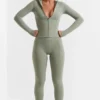 Soft Active-leggings i full längd i bambugrönt