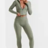 Soft Active-leggings i full längd i bambugrönt