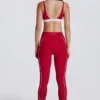 Soft Active-leggings med kontrastdetaljer i mörkrött