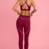 Soft Active-leggings med medelhög midja i vinrött