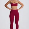 Soft Active-leggings med medelhög midja i vinrött