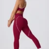 Soft Active-leggings med medelhög midja i vinrött