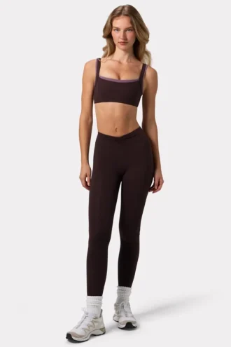 Soft Active-leggings med rynkad midja i färgen Espresso