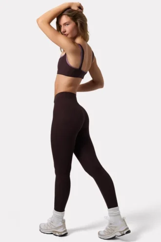 Soft Active-leggings med rynkad midja i färgen Espresso