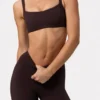 Soft Active-leggings med rynkad midja i färgen Espresso