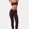 Soft Active-leggings med rynkad midja i färgen Plum