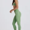 Soft Active-leggings med vridet framstycke i grönt