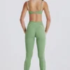 Soft Active-leggings med vridet framstycke i grönt