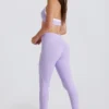 Soft Active-leggings med vridet framstycke i lila