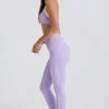 Soft Active-leggings med vridet framstycke i lila