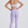 Soft Active-leggings med vridet framstycke i lila
