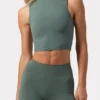 Soft Active-linne med hög hals i khaki