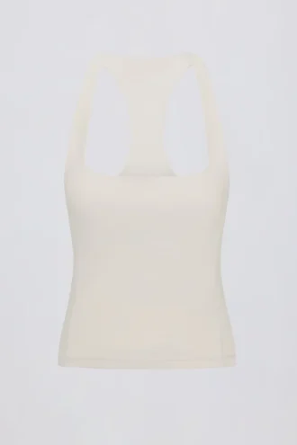 Soft Active-linne med racerback i krämfärg