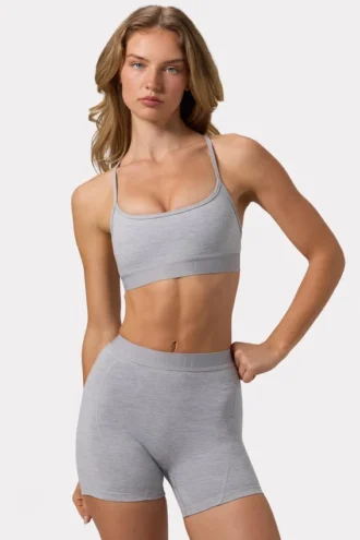 Soft Active minishorts i gråmelerat