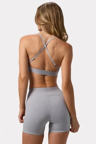 Soft Active minishorts i gråmelerat