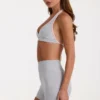 Soft Active minishorts i gråmelerat