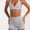 Soft Active minishorts i gråmelerat