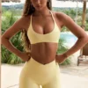 Soft Active Pocket V-Waist Mini Shorts i Lemon
