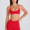 Soft Active Pocket V-Waist Mini Shorts i Strawberry Red