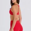 Soft Active Pocket V-Waist Mini Shorts i Strawberry Red