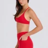 Soft Active Pocket V-Waist Mini Shorts i Strawberry Red