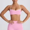 Soft Active-sport-BH med hjärtformad halsringning i babyrosa