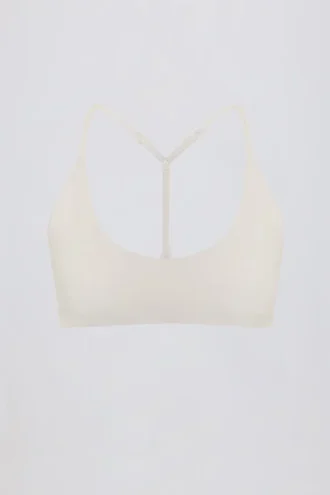 Soft Active-sport-BH med racerback i krämfärg