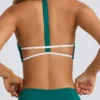 Soft Active sport-BH med rund halsringning i Varsity Green