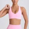 Soft Active sport-BH med V-ringning i babyrosa