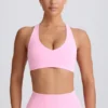 Soft Active sport-BH med V-ringning i babyrosa