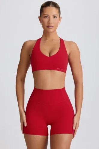 Soft Active sport-BH med V-ringning i Hot Red