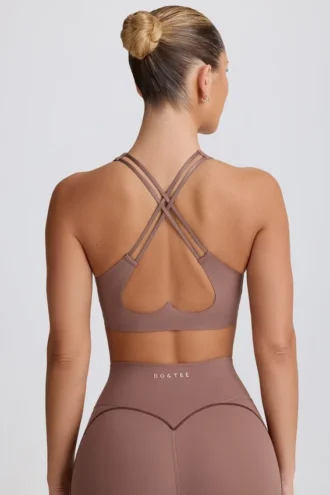 Soft Active sport-BH med V-ringning i Mocha