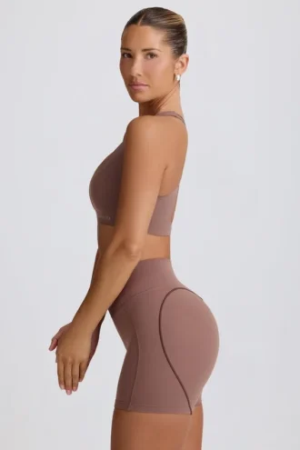 Soft Active sport-BH med V-ringning i Mocha