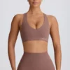 Soft Active sport-BH med V-ringning i Mocha