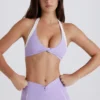 Soft Active sport-BH med vridet framsida och halterneck i lila