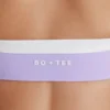 Soft Active sport-BH med vridet framsida och halterneck i lila