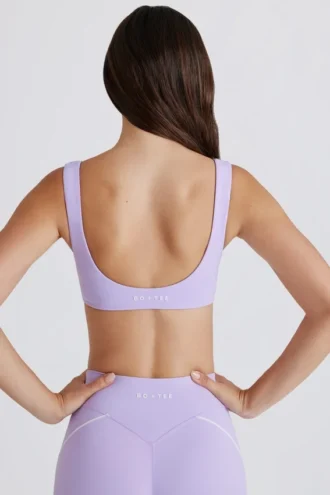 Soft Active sport-BH med vridet framstycke i lila