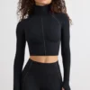 Soft Active-turtleneck-crop-top i svart