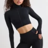 Soft Active-turtleneck-crop-top i svart