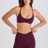 Soft Active V-formade minishorts med fickor i vinrött