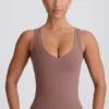 Soft Active V-ringad linne i mocha
