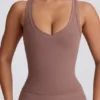 Soft Active V-ringad linne i mocha