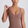 Soft Active V-ringad linne i mocha