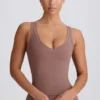 Soft Active V-ringad linne i mocha