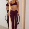 Soft Active V-Waist Leggings i burgundy