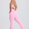 Soft Active V-Waist Pocket Flared Leggings i Baby Pink