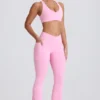 Soft Active V-Waist Pocket Flared Leggings i Baby Pink